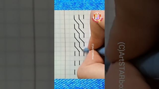 ✍️Косичка по клеточкам простой рисунок?Drawing easy ornament in exercise book