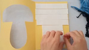 Аппликация из ниток 2 -4 года. Грибы  Аппликация из ниток детскому саду. #жапсыру
