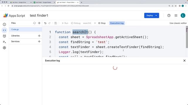 Search Active Sheet Google apps script lesson Search Active Sheet to find matching text results