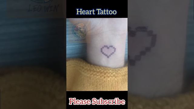 Heart ( Minecraft ) tattoo with pen | Leo Win