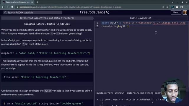 Basic Javascript Tutorial 02 - freeCodeCamp | JavaScript Algorithms and Data Structures