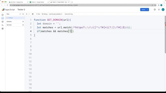 Extracting Domain Name from URLs: A Tutorial Google Apps Script for Sheets Formula coding