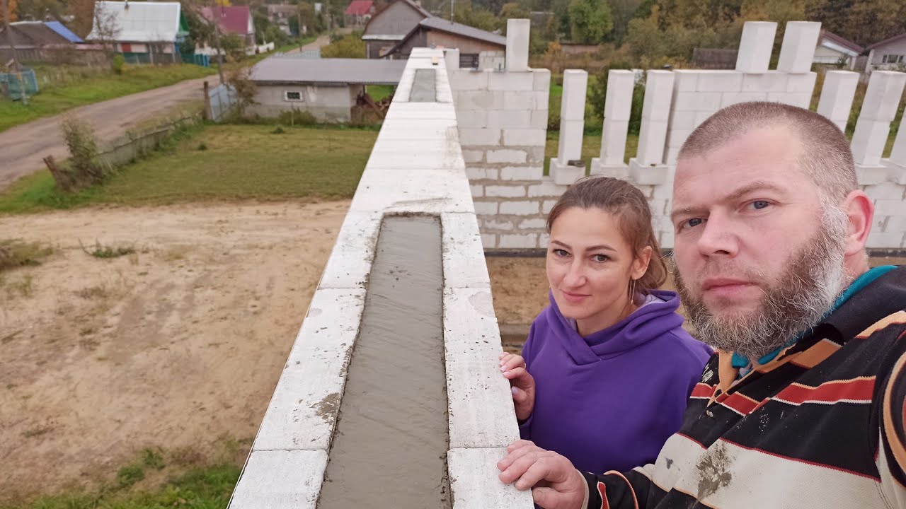 Изготовление и заливка перемычек. Дом из газобетона. Советы по стройке. Бетономешалка или миксер. смотреть онлайн