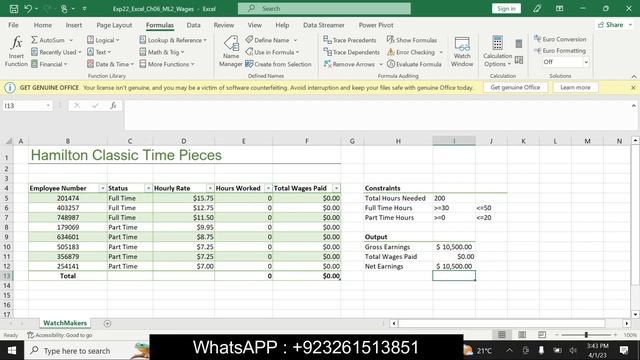 Exp22_Excel_Ch06_ML2 - Employee wages 1.1 | Exp 22 Excel Ch 06 ML 2 Employee Wages 1.1_Mylab_Excel