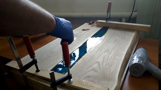 Стол-река из слэба и эпоксидной смолы. Все этапы изготовления.