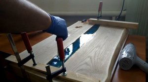 Стол-река из слэба и эпоксидной смолы. Все этапы изготовления.