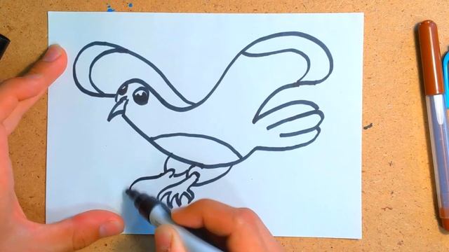 КАК НАРИСОВАТЬ ПТИЧКУ? РИСУЕМ ВМЕСТЕ!