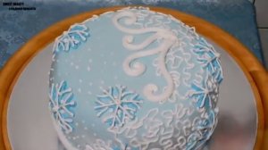 УКРАШЕНИЕ ТОРТА К НОВОМУ ГОДУ - Торт "ВАЛЬС СНЕЖИНОК", cake decoration