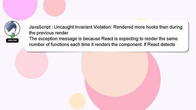 JavaScript : Uncaught Invariant Violation: Rendered more hooks than during the previous render смотреть онлайн