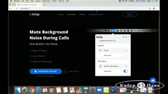 Krisp – программа, которая очищает голос в микрофоне от лишнего шума. смотреть онлайн