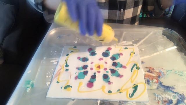 Flower dip using a damp paper towel acrylic paint technique. Awesome cells, mixed with School glue смотреть онлайн