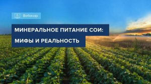 ВЕБИНАР "МИНЕРАЛЬНОЕ ПИТАНИЕ СОИ: МИФЫ И РЕАЛЬНОСТЬ"