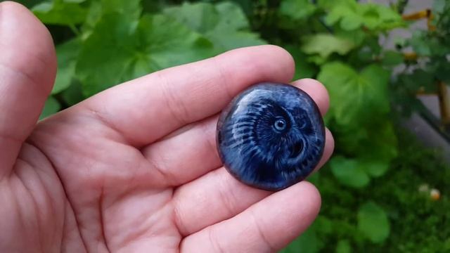 Видео кабошона "Синяя птица Сова". смотреть онлайн