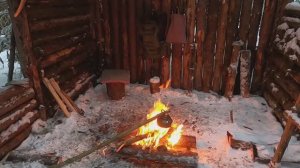 Стройка лесной хижины.Делаю крышу.Чай на костре.Часть 8.