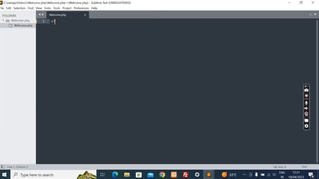 Displaying Welcome on webpage in php | just 2 minutes | start to end #php #cod #coding