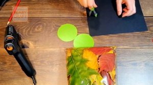 Осенняя поделка из природных материалов с шаблонами! СОВА из листьев в пакете своими руками DIY