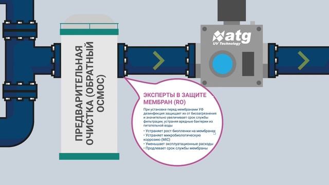 Ультрафиолетовое (УФ) обеззараживание и очистка, дезинфекция воды ATG UV Evoqua в пищевой индустрии смотреть онлайн