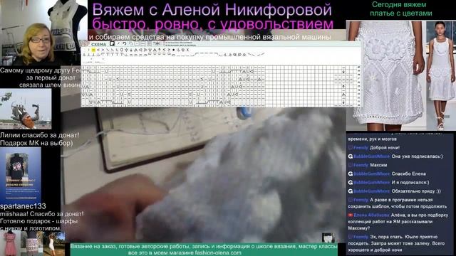 Вязание с Аленой Никифоровой. Составляю схему. Платье с цветами - 3-я попытка, жгуты5