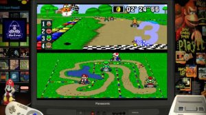 Super Mario Kart 1992 SNES Flower cup race.