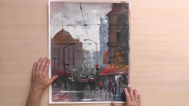 Городской пейзаж акрилом Обзор картины А Жиляева смотреть онлайн