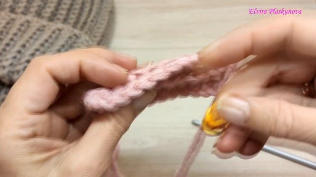 УЗОР КРЮЧКОМ ДЛЯ ШАПКИ. УКОРОЧЕННЫЕ РЯДЫ. смотреть онлайн