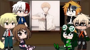 Class 1A react to Deku as Denji | Gacha React | ChainsawMan