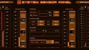 Custom 'AIDA64' Sensor Panel Skin - 1920 x 515 pixel