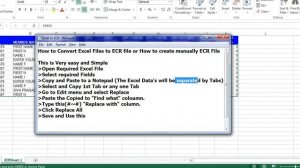 How to Convert Excel Files to ECR file or How to create manually ECR File