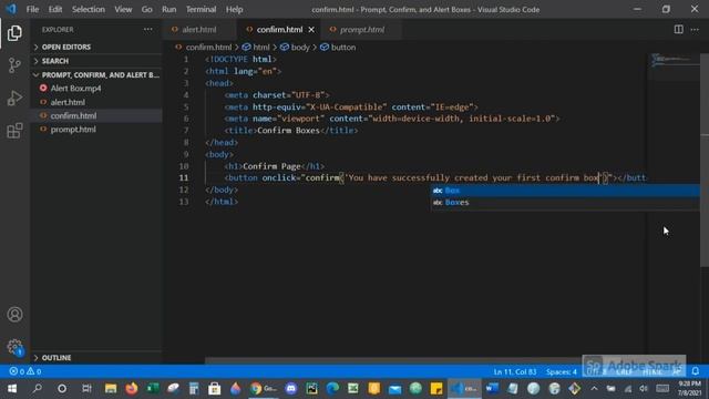 JavaScript Popup Boxes (Part 1 of 2)