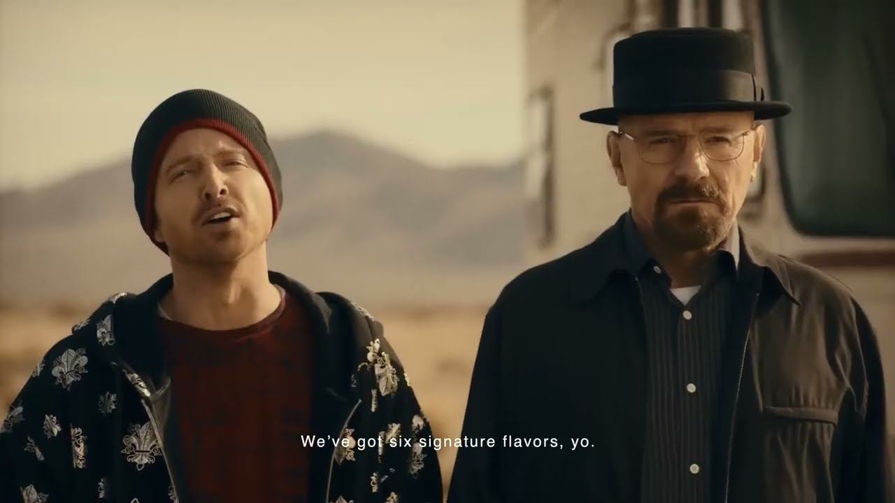 Уолтер Уайт и Джесси Пинкман : Во все хрустяжкие (SuperBowl ролик по версии Кураж-Бамбей) смотреть онлайн