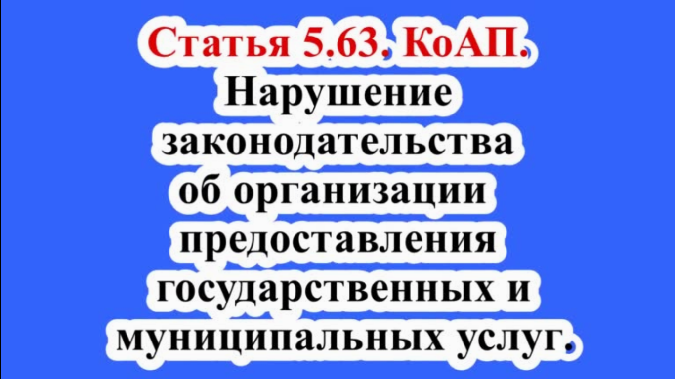 Нарушение законодательства об организации предоставления государственных и муниципальных услуг.