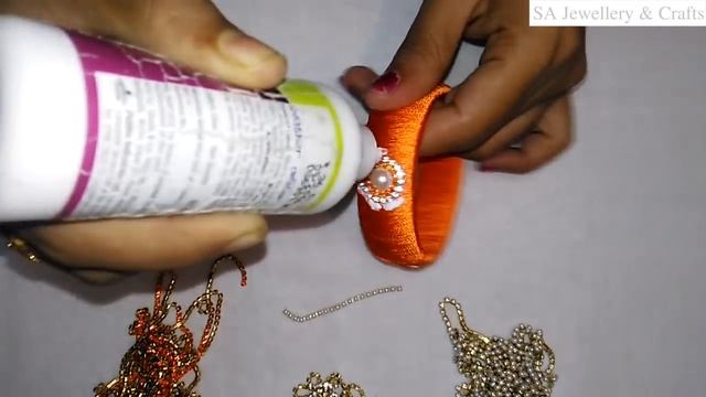 How to make Designer Silk Thread Bridal Bangles at Home | Tutorial !! смотреть онлайн