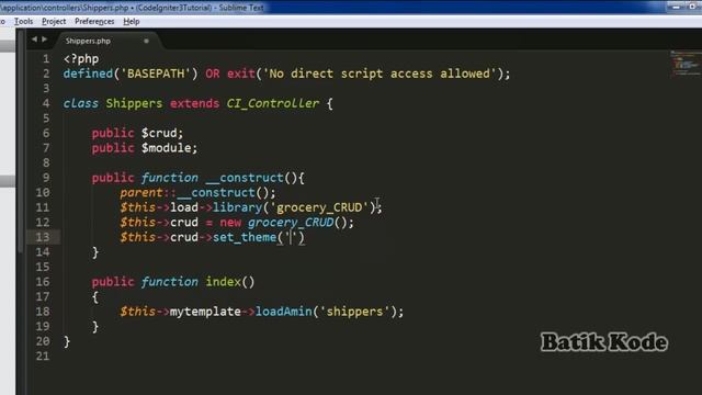 CodeIgniter Turorial : Super Fast CRUD using Grocery