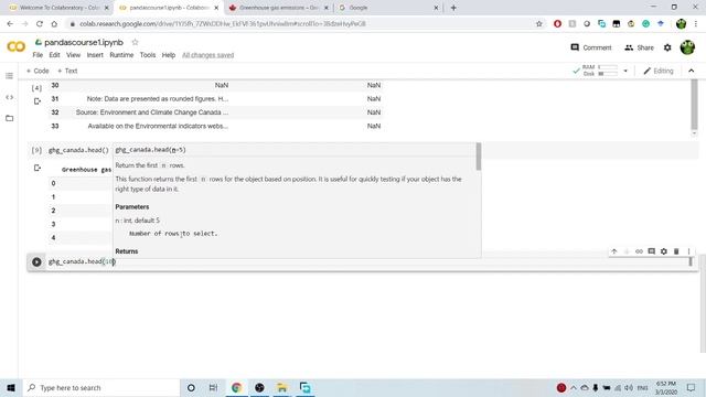 Investigating a DataFrame - head and tail methods - Pandas Basics #3