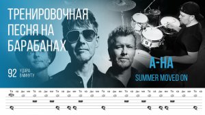 A-ha - Summer Moved On / 92 bpm / Тренировочная песня для барабанов