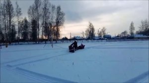 Мотобуксировщик  своими руками с  гусеницей ЛОНГ  часть 2  испытательная