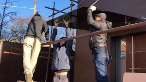 Монтаж стеклянного козырька ( Стоимость 220.000)