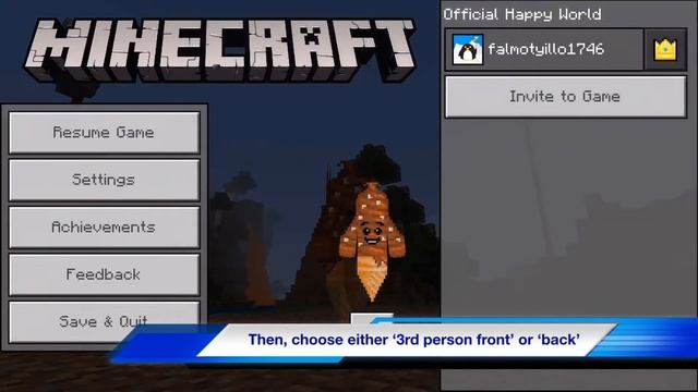 Minecraft Tutorials | How to change to third person camera perspective in Minecraft PE смотреть онлайн