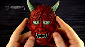 Японская маска из пластика | Ручная работа | Маска ручной работы