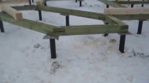 Обвязка фундамента на винтовых сваях брусом ГЛАВ-СВАИ СПб