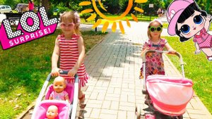 Как Алина играет в куклы Беби Бон КАК МАМА Видео про игрушки и наклейки ЛОЛ