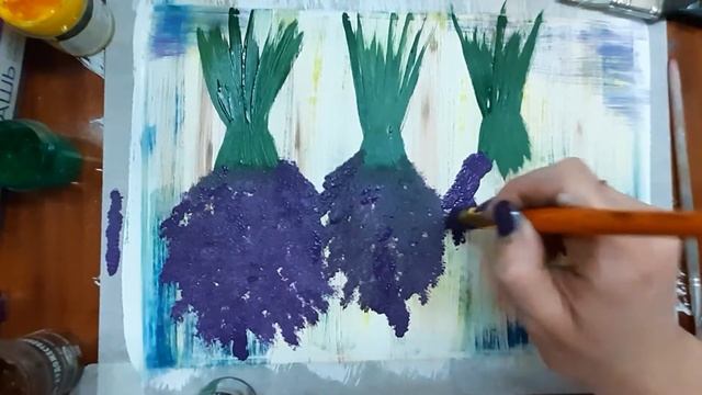 Рисуем букет лаванды красками. Мастер класс, рисуем лаванду, поэтапно. Рисуем Прованс гуашью. смотреть онлайн