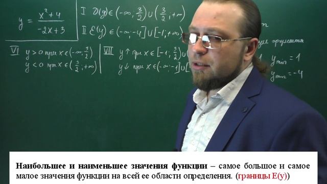 Исследование функций.Определение свойств функции аналитически смотреть онлайн