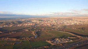 Landing at Madrid-Barajas airport. Flight from Bergamo Orio al Serio. Ryanair