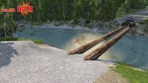 TRUCK CARS VS LOG BRIDGE VS MASSIVE SPEED BUMPS – BeamNG.Drive | BeamNG BUM
