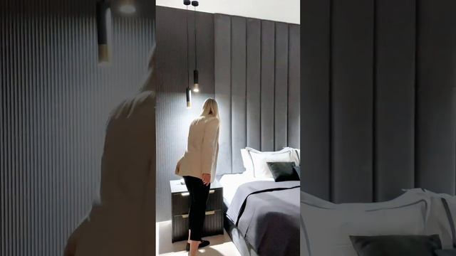 Роскошный хозяйский блок со спальней, гардеробной и санузлом! #дизайнинтерьера #интерьерквартиры