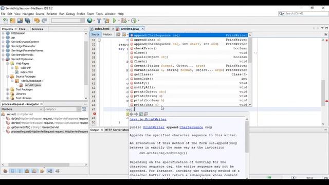 Servlets httpSession Example in NetBeans 8.2 in Windows 10 смотреть онлайн
