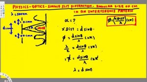 Physics : Optics : Single Slit Diffraction : Angular Size of Central Maximum