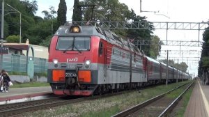 Электровоз 2ЭС4К-135 "Дончак" с пассажирским поездом 554 Имеретинский курорт-Саратов