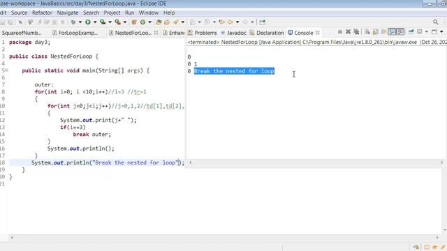 Java Tutorial Day 3 |Loops | Nested for loop|Enhanced loop|Terminate loop| break|Selenium WebDriver